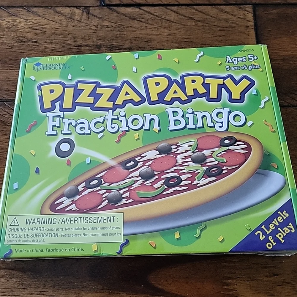 Learning Resources Pizza Party Fraction Bingo Box
